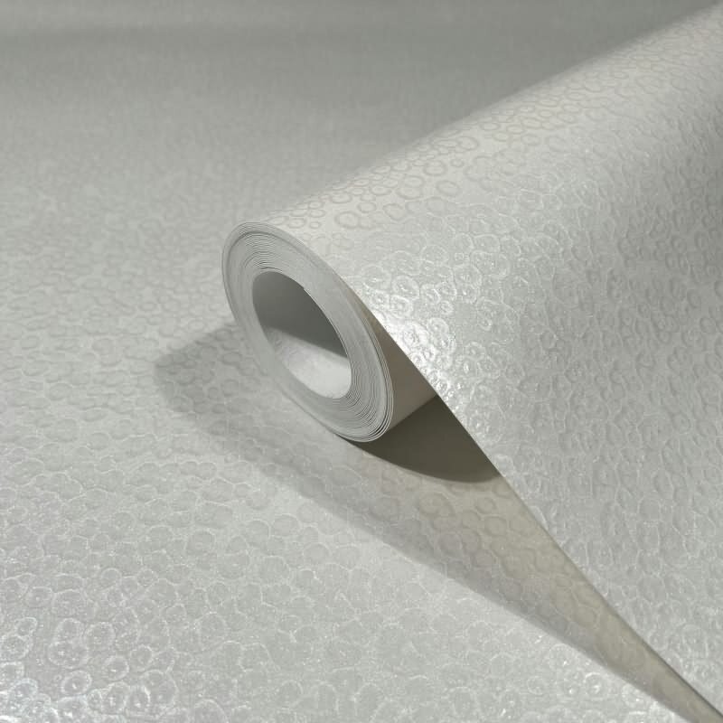 Vliestapete mit glänzendem Hammerschlag Motiv weiß Metalloptik (KG-171532)