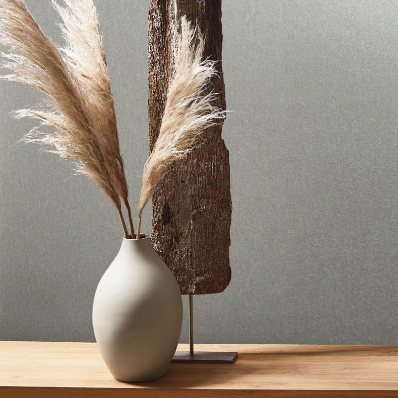 Vliestapete mit glänzendem Hammerschlag Motiv grau, beige Metalloptik (KG-171535)