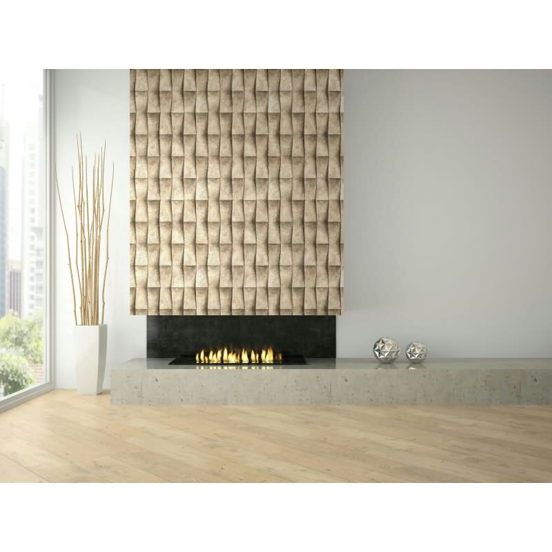 Vliestapete in beige Putzoptik Illusion 3D-Optik Streifen Modern Industrial-Look (KG-171536)