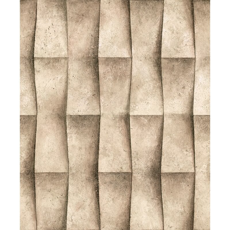 Vliestapete in beige Putzoptik Illusion 3D-Optik Streifen Modern Industrial-Look (KG-171536)