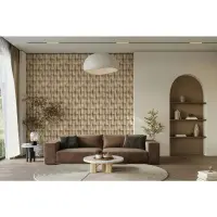 Vliestapete in beige Putzoptik Illusion 3D-Optik Streifen...