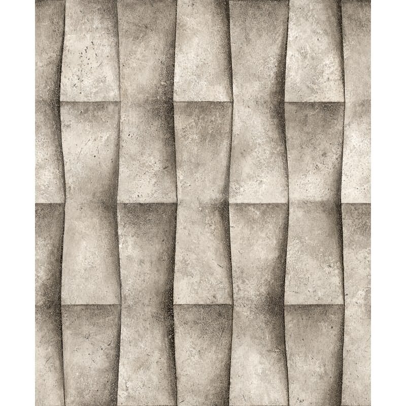 Vliestapete in beige, grau Putzoptik Illusion 3D-Optik Streifen Modern Industrial-Look (KG-171538)
