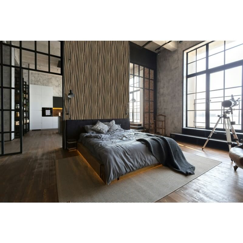 Vliestapete in braun 3D-Effekt Holzoptik Paneel 3D-Optik Modern (KG-171543)