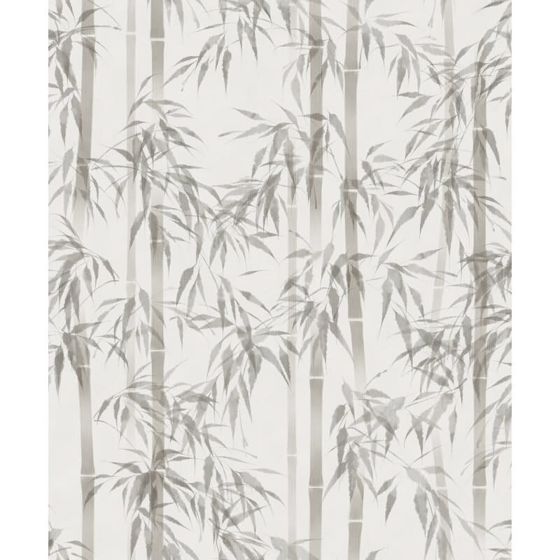 Vliestapete in grau Bambus Blätter Floral Natur (KG-171546)