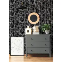 Vliestapete in schwarz, wei&szlig; Bambus Bl&auml;tter...