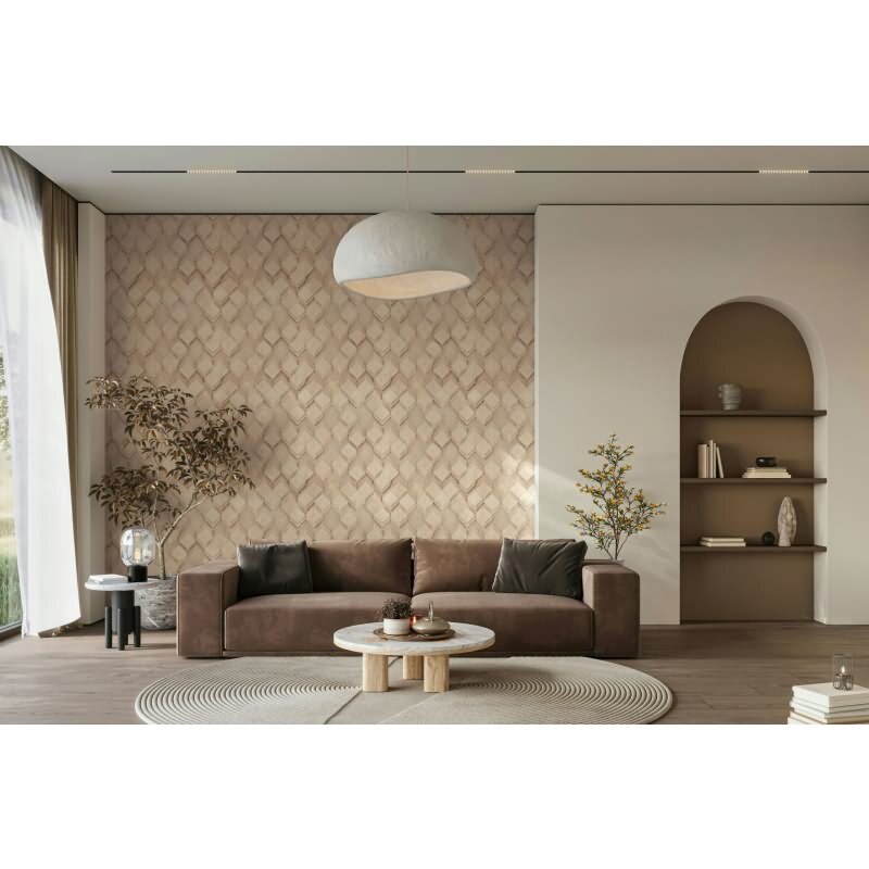 Vliestapete in beige Rauten Illusion 3D-Optik Modern (KG-171550)