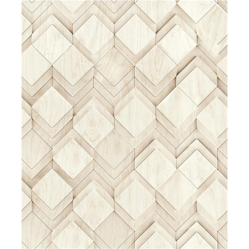 Vliestapete in weiß, beige Rauten Illusion 3D-Optik Modern (KG-171553)