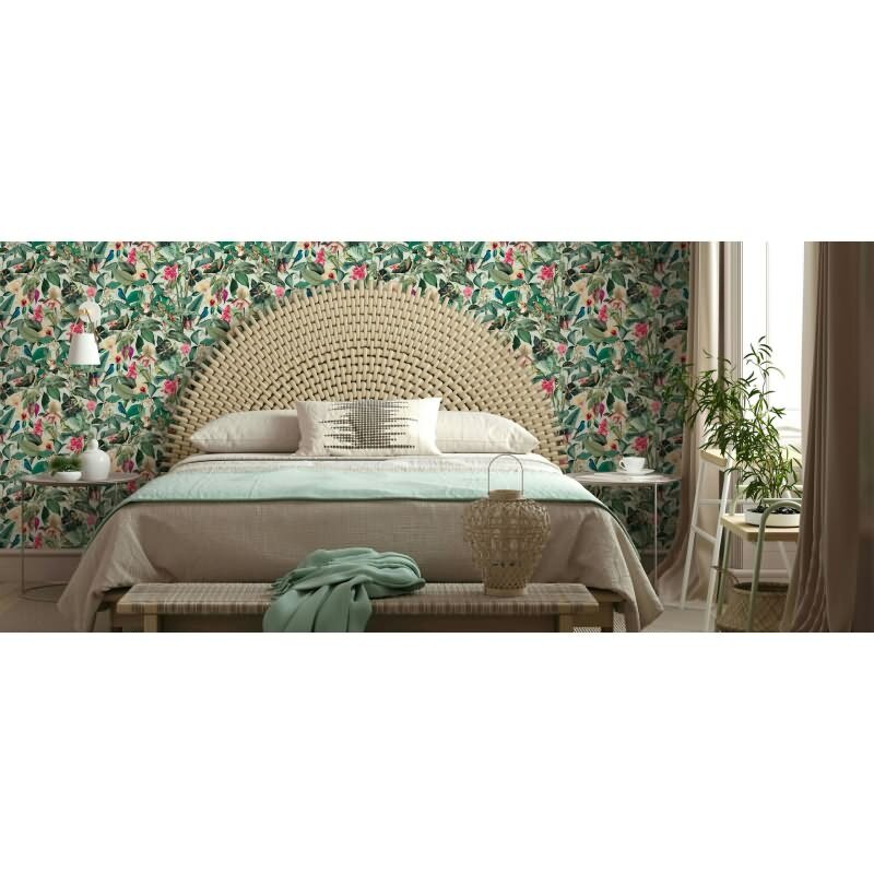 Vliestapete in grün Blätter Blumen Floral Natur (KG-171555)