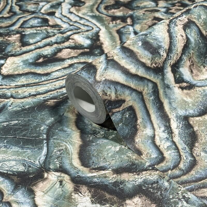 Vliestapete in grün, grau, beige Marmoroptik Stein Grafisch Modern (KG-171562)