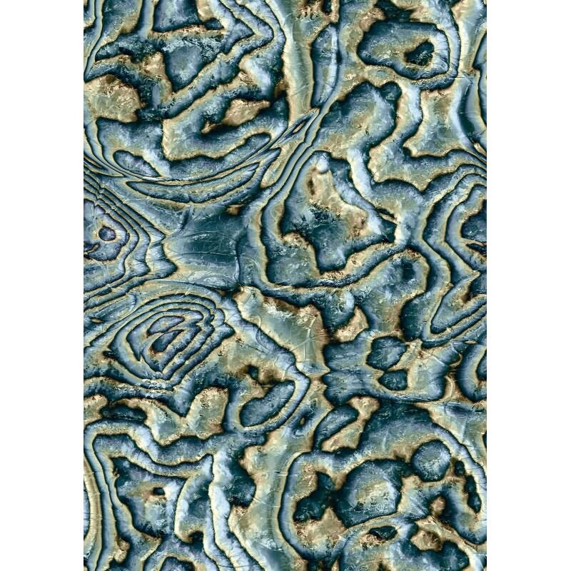 Vliestapete in blau, grün, beige Marmoroptik Stein Grafisch Modern (KG-171563)