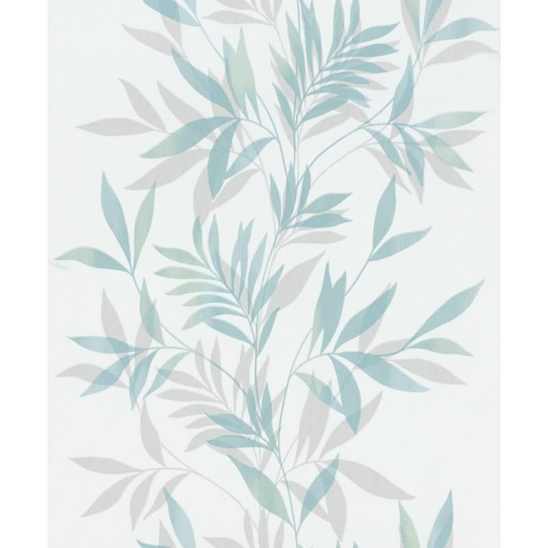 Vliestapete in weiß, grün Blattmotiv Blätteroptik Floral Natur (KG-171568)