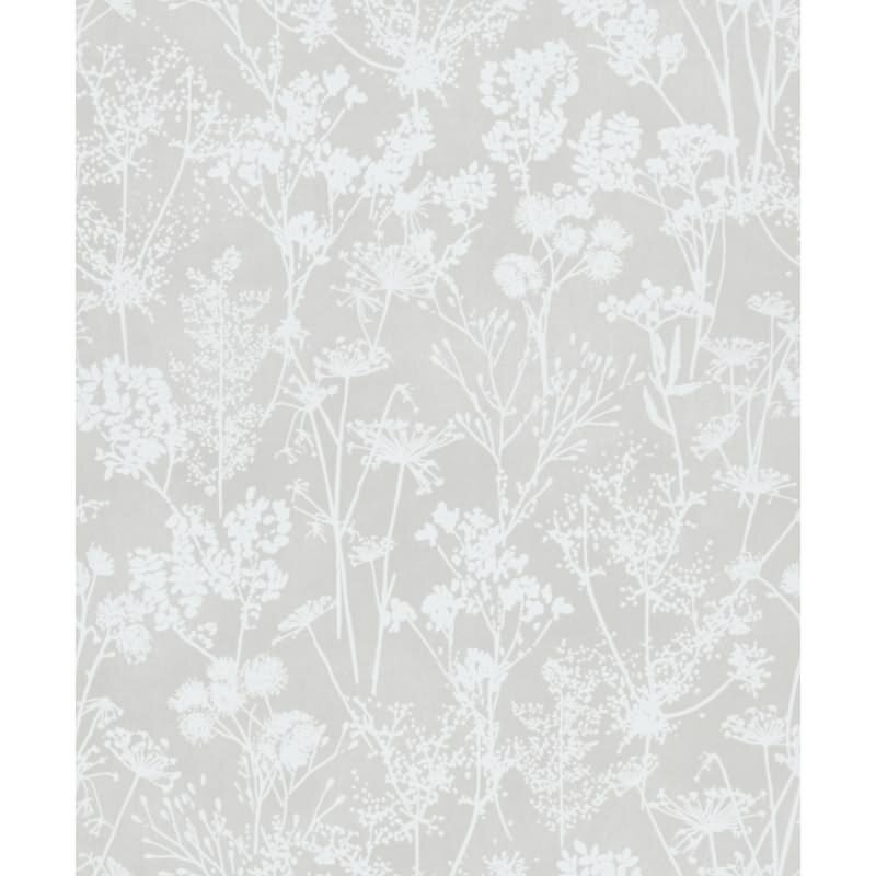 Vliestapete in grau Blattmotiv Blätteroptik Floral Natur (KG-171571)