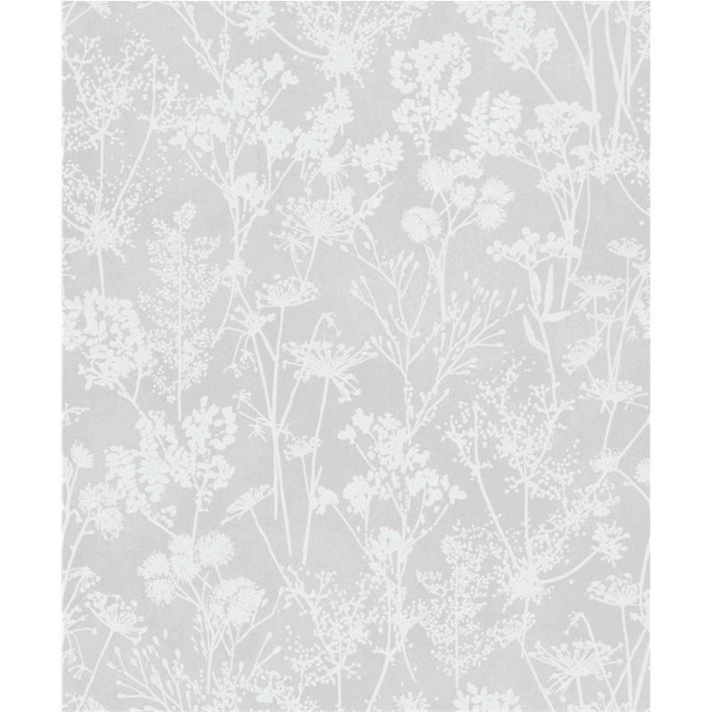 Vliestapete in grau Blattmotiv Blätteroptik Floral Natur (KG-171571)