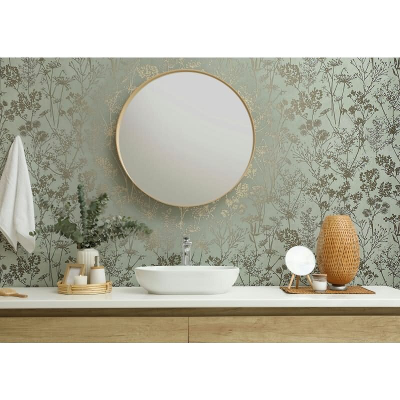 Vliestapete in grün, gold Blattmotiv Blätteroptik Floral Natur (KG-171572)