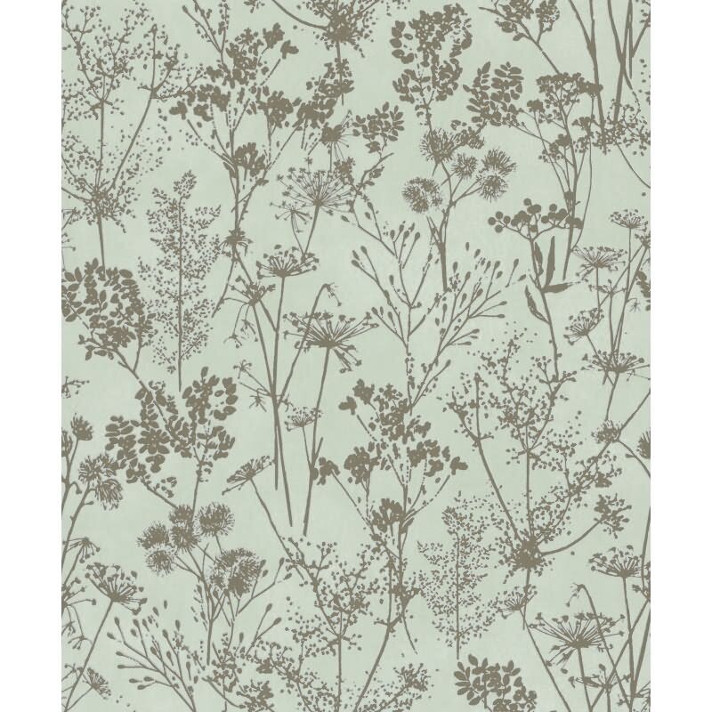 Vliestapete in grün, gold Blattmotiv Blätteroptik Floral Natur (KG-171572)