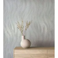Vliestapete in grau Wellenoptik Struktur Grafisch Modern...