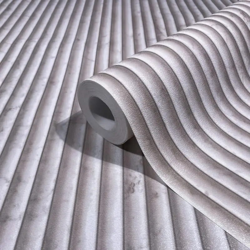 Vliestapete in beige, grau Marmoroptik Stein Paneel Streifen Klassisch (KG-171587)