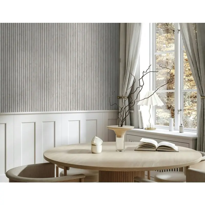 Vliestapete in beige, grau Marmoroptik Stein Paneel Streifen Klassisch (KG-171587)