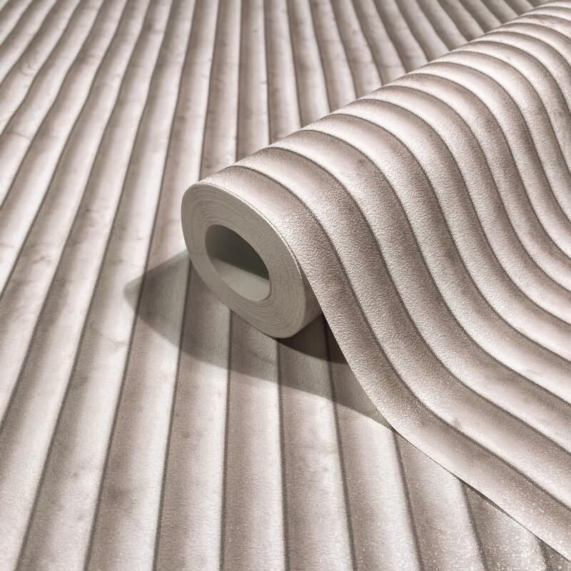 Vliestapete in beige Marmoroptik Stein Paneel Streifen Klassisch (KG-171589)