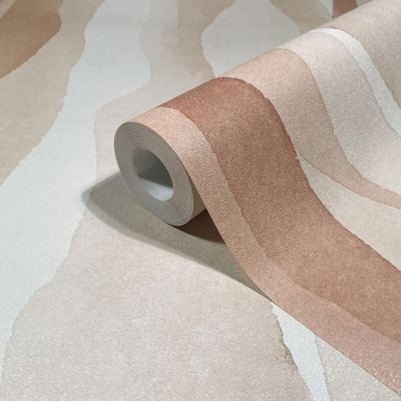 Vliestapete in Beige Abstrakte Streifenoptik Grafisch Modern für Wohnzimmer Schlafzimmer Küche (KG-171590)