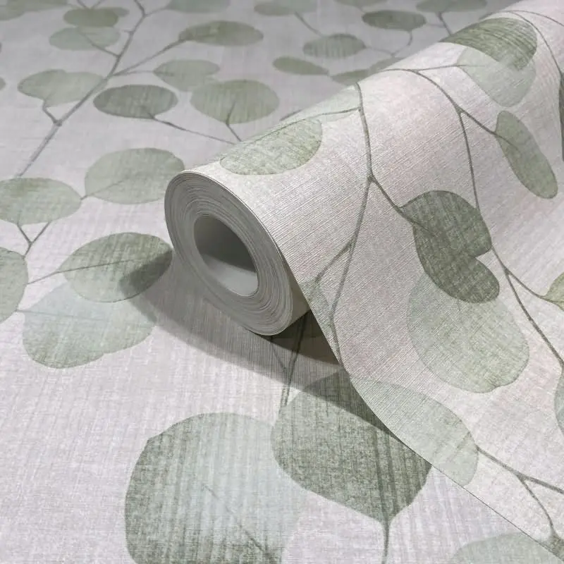 Vliestapete in Grün Blätter Blattoptik Floral Natur für Wohnzimmer Schlafzimmer Küche (KG-171600)