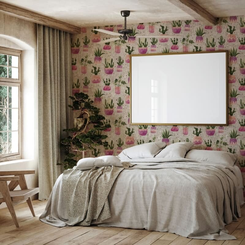 Vliestapete in Grau Grün Lila Blumen Pflanzen Floral Natur Modern für Wohnzimmer Schlafzimmer Küche (KG-171606)