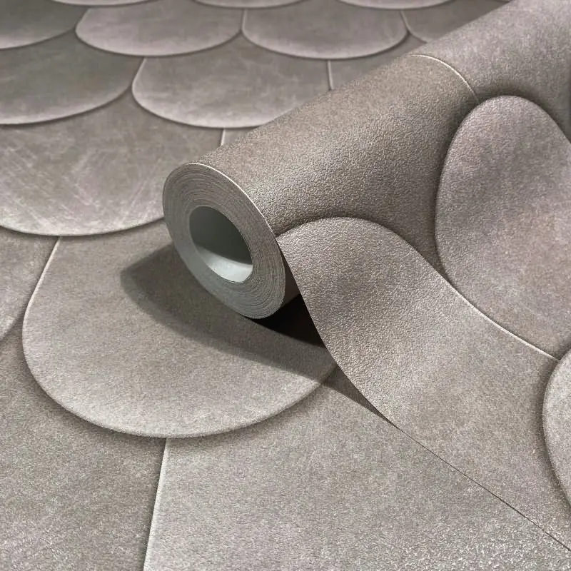 Vliestapete in Grau 3D-Optik Schuppenoptik vintage used look Geometrisch für Wohnzimmer Schlafzimmer Küche (KG-171608)