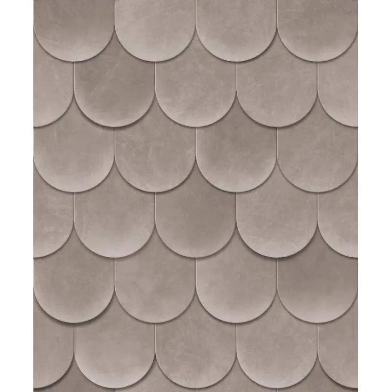 Vliestapete in Grau 3D-Optik Schuppenoptik vintage used look Geometrisch für Wohnzimmer Schlafzimmer Küche (KG-171608)