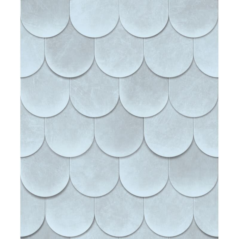 Vliestapete in Blau 3D-Optik Schuppenoptik vintage used look Geometrisch für Wohnzimmer Schlafzimmer Küche (KG-171609)