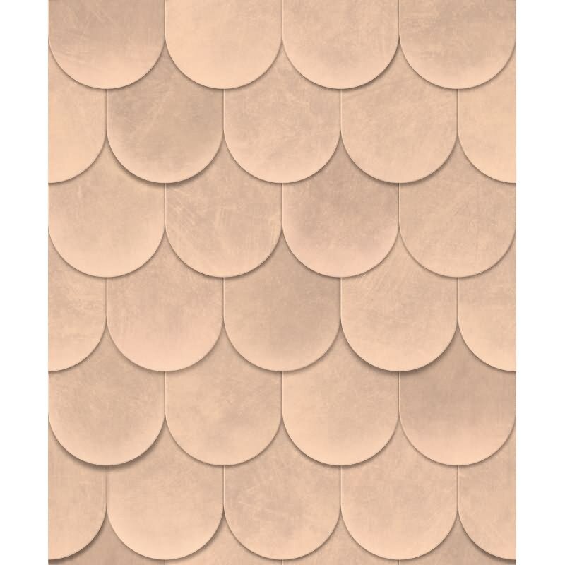 Vliestapete in Orange 3D-Optik Schuppenoptik vintage used look Geometrisch für Wohnzimmer Schlafzimmer Küche (KG-171611)