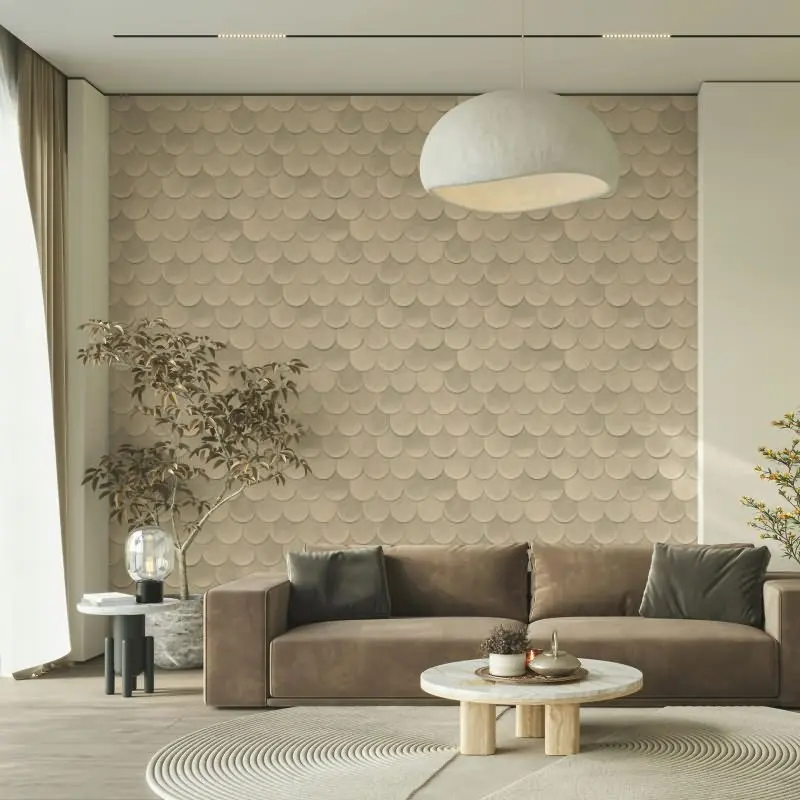 Vliestapete in Beige Braun 3D-Optik Schuppenoptik vintage used look Geometrisch für Wohnzimmer Schlafzimmer Küche (KG-171612)