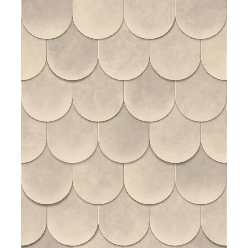 Vliestapete in Beige Braun 3D-Optik Schuppenoptik vintage used look Geometrisch für Wohnzimmer Schlafzimmer Küche (KG-171612)