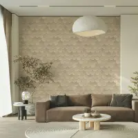 Vliestapete in Beige Braun 3D-Optik Schuppenoptik vintage...