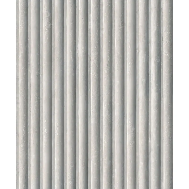 Vliestapete in Grau 3D-Optik Akustikpaneel Optik Holz Streifen Klassisch für Wohnzimmer Schlafzimmer Küche (KG-171619)