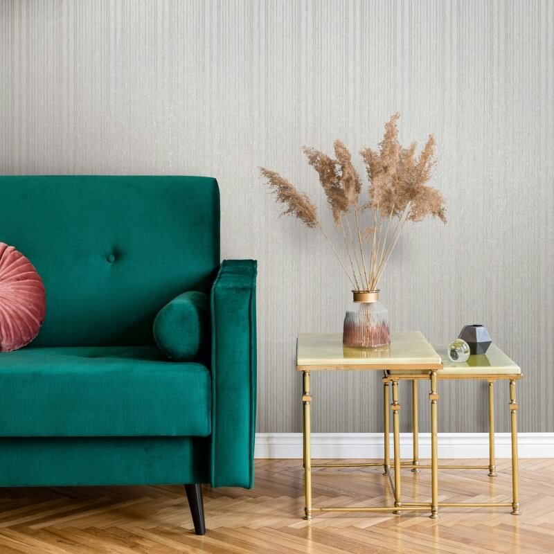 Vliestapete in Weiß Beige Streifen und Linien Tapete Streifen Klassisch für Wohnzimmer Schlafzimmer Küche (KG-171627)