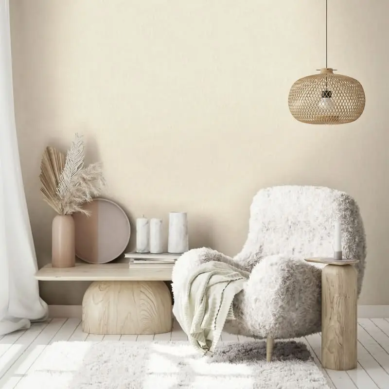 Vliestapete in Beige Leicht Strukturiert Uni Modern für Wohnzimmer Schlafzimmer Küche (KG-171631)