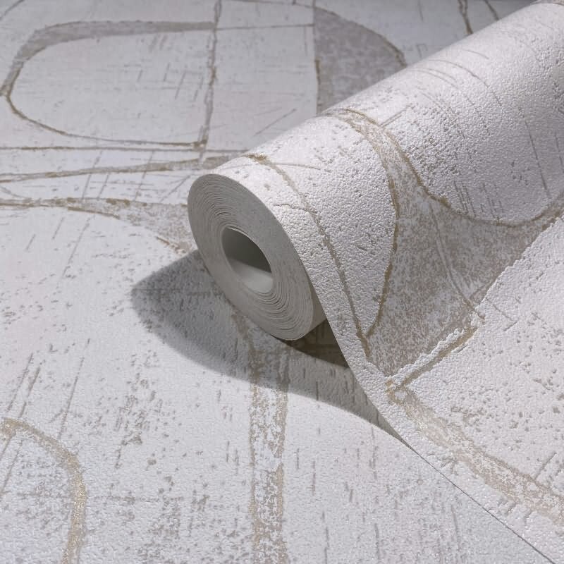 Vliestapete in Beige Glänzend Geometrische Formen Grafisch Modern für Wohnzimmer Schlafzimmer Küche (KG-171634)