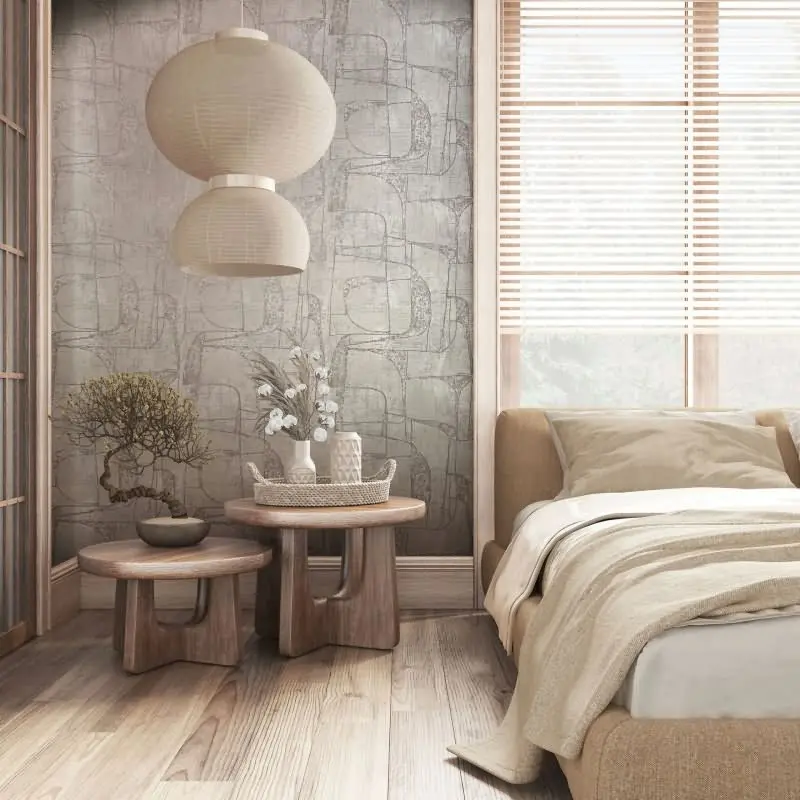 Vliestapete in Grau Glänzend Geometrische Formen Grafisch Modern für Wohnzimmer Schlafzimmer Küche (KG-171636)