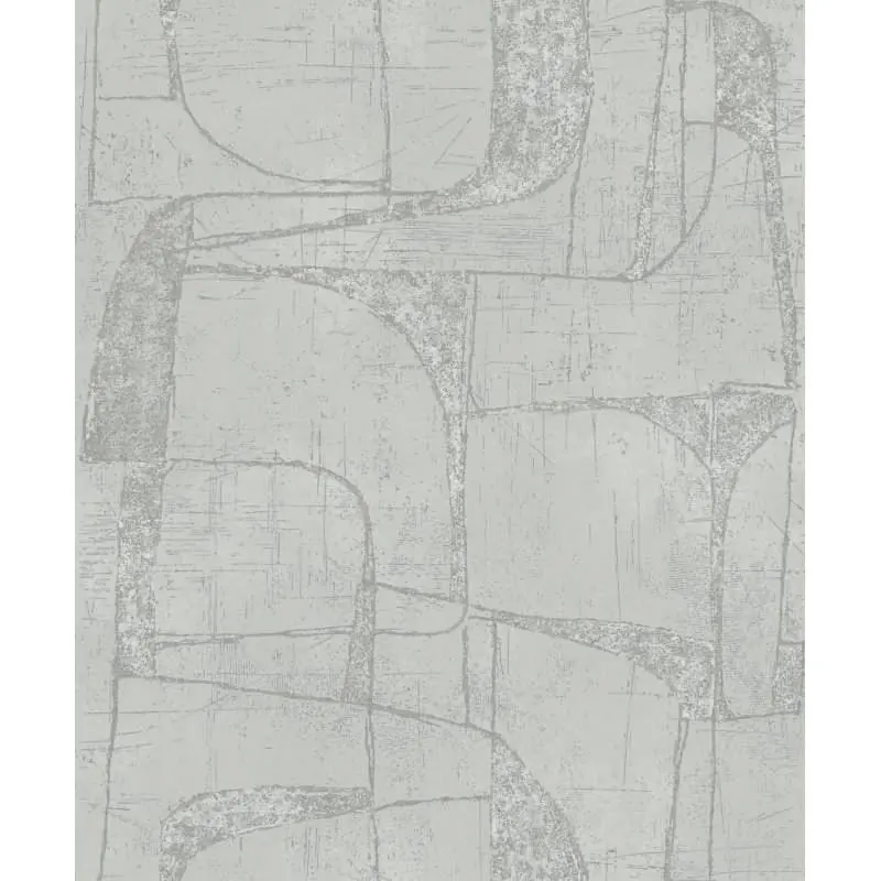 Vliestapete in Grau Glänzend Geometrische Formen Grafisch Modern für Wohnzimmer Schlafzimmer Küche (KG-171636)