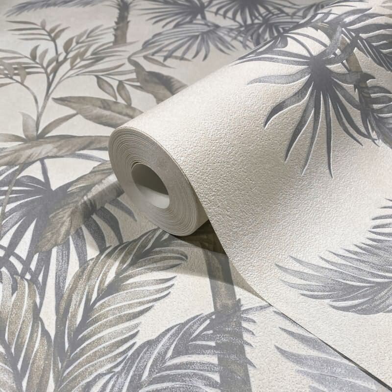 Vliestapete in Beige Bäume Blätter Dschungel Floral Natur für Wohnzimmer Schlafzimmer Küche (KG-171639)