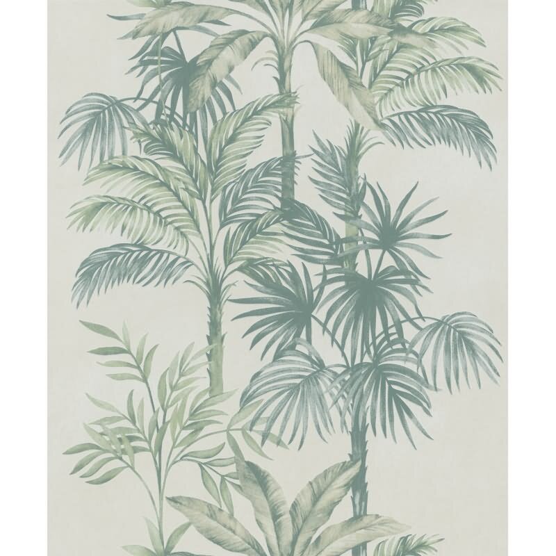 Vliestapete in Beige Grün Bäume Blätter Dschungel Floral Natur für Wohnzimmer Schlafzimmer Küche (KG-171640)