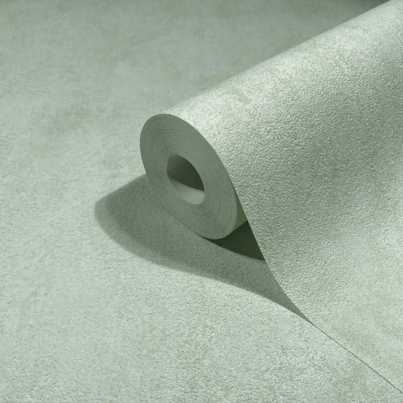 Vliestapete in Grün Betonoptik Used-Look Uni für Wohnzimmer Schlafzimmer Küche (KG-171642)