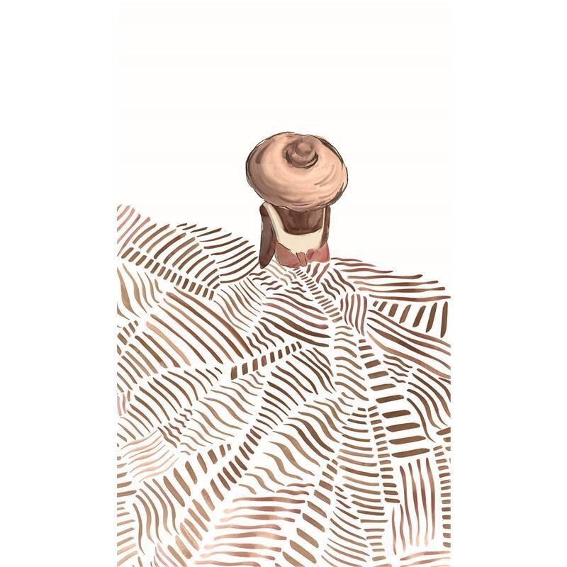 Fototapete in Weiß Braun Kunst Malerisch Grafisch Romantisch für Wohnzimmer Schlafzimmer Küche (KG-171647)