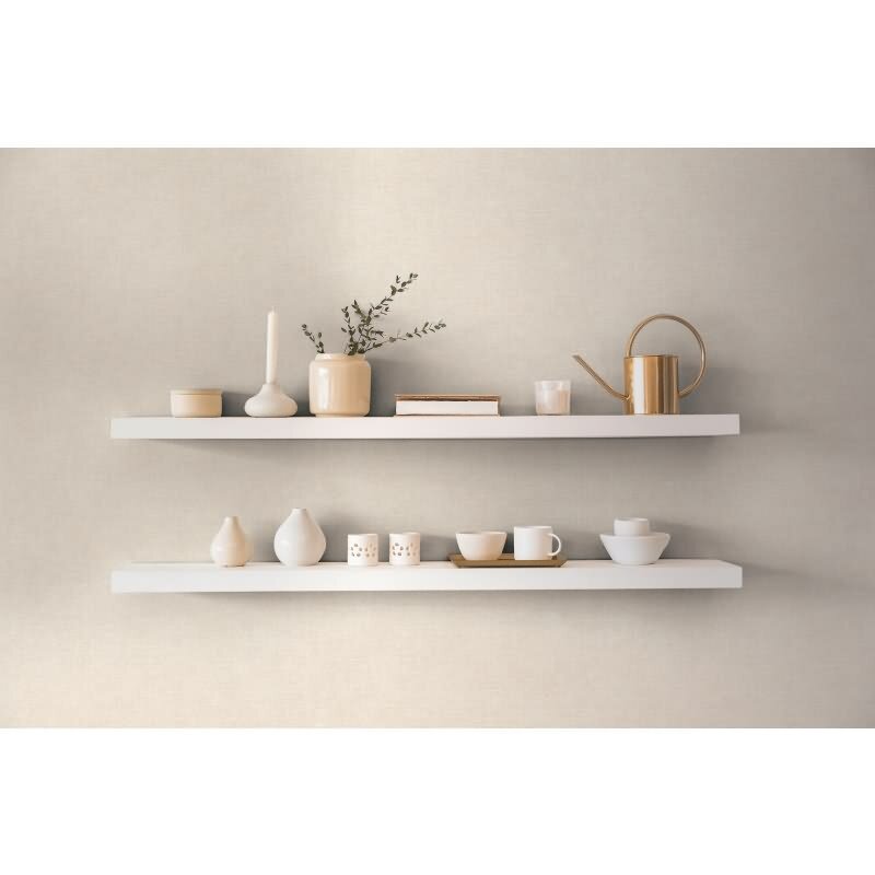 Strukturtapete Leinenoptik Beige Vliestapete mit feiner Stoffoptik (KG-171750)