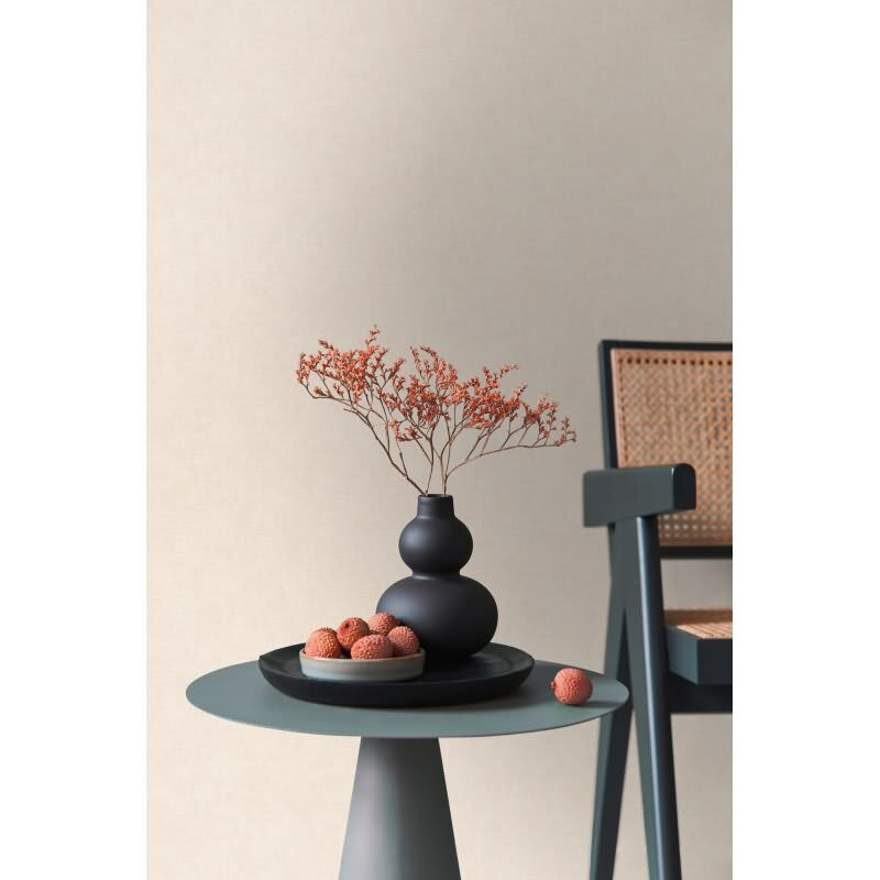 Strukturtapete Leinenoptik Beige Vliestapete mit feiner Stoffoptik (KG-171750)