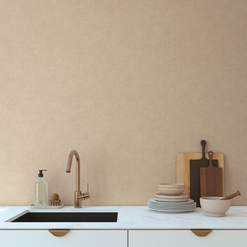 Strukturtapete Leinenoptik Beige Vliestapete Stoffoptik (KG-171753)