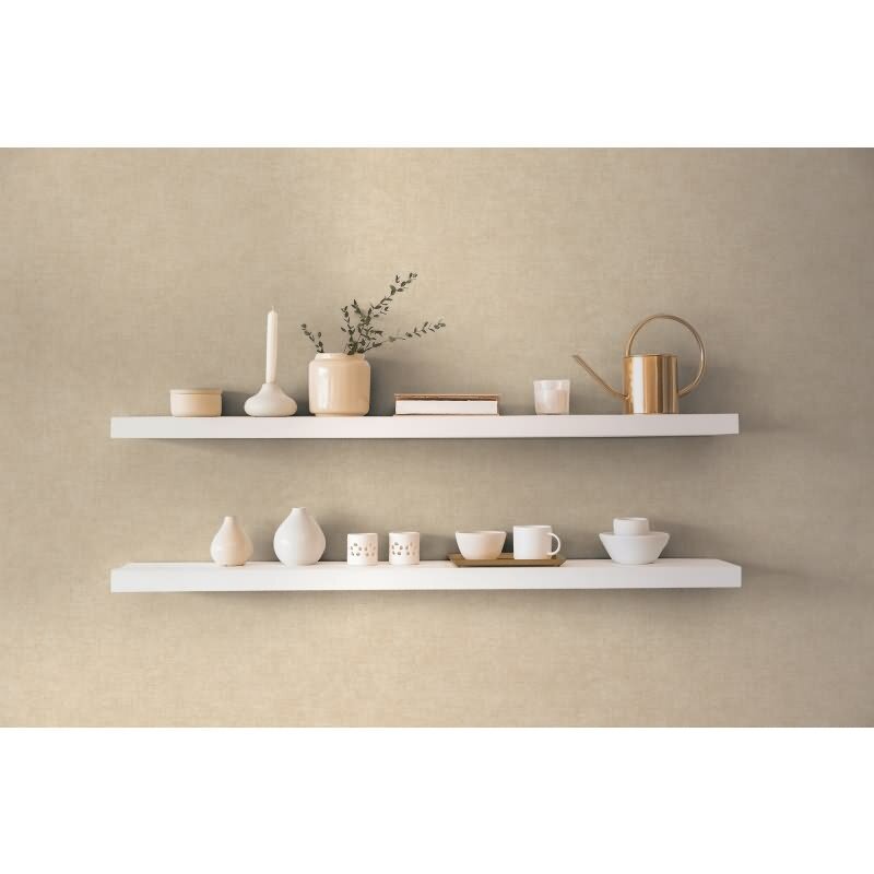 Strukturtapete Leinenoptik Beige Vliestapete Stoffoptik (KG-171753)