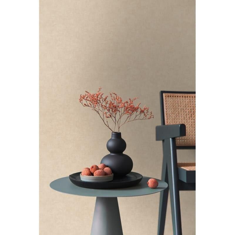 Strukturtapete Leinenoptik Beige Vliestapete Stoffoptik (KG-171753)