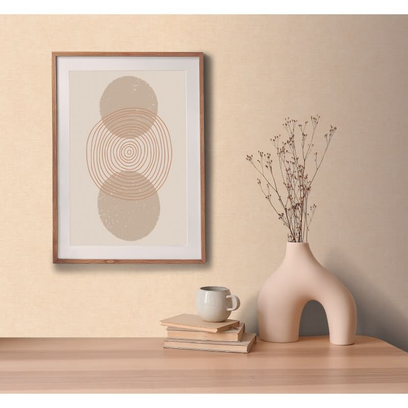 Leinenoptik Vliestapete Sand Beige warm Strukturtapete Stoffoptik (KG-171754)