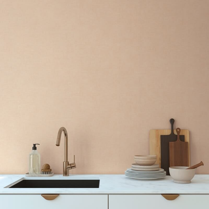 Leinenoptik Vliestapete Sand Beige warm Strukturtapete Stoffoptik (KG-171754)